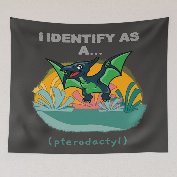 Item preview, I Identify As a Pterodactyl Funny Dinosaur T-shirts Dinosaur Stickers designed and sold by LMcDs.