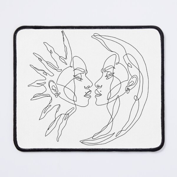 Item preview, Sun and Moon - Minimal line art designed and sold by PeachyLitchi.