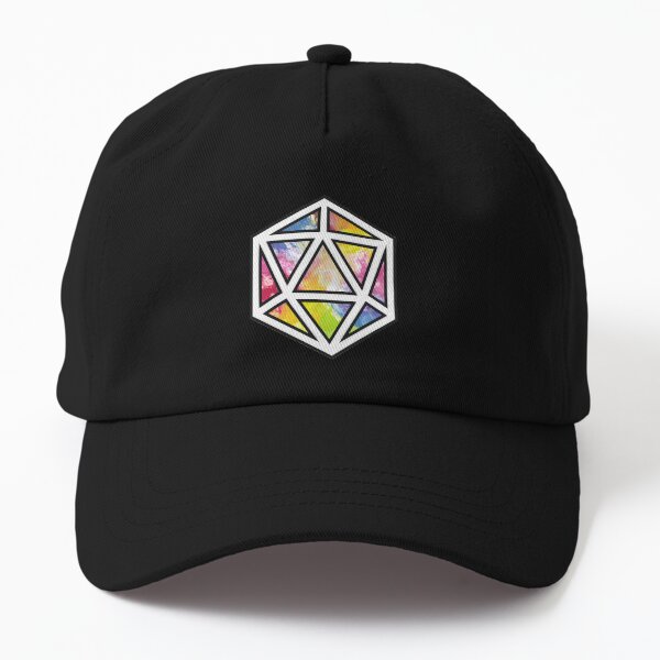 D20 Rainbow Splash - Acrylic Pour Dad Hat