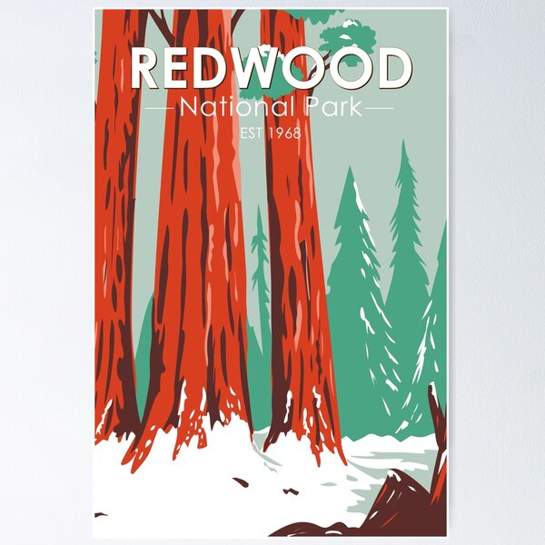 Item preview, Redwood National Park In Winter California Vintage designed and sold by KrisSidDesigns.