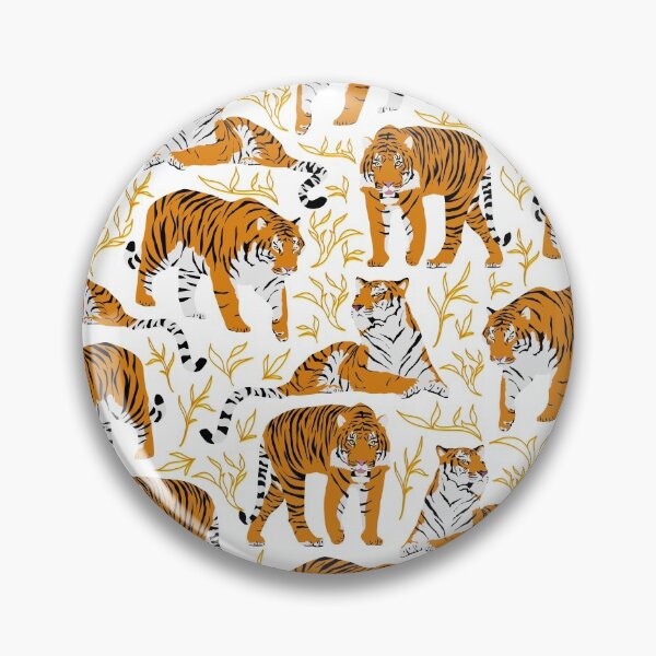 Item preview, Bengal tiger pattern with plants designed and sold by CiniArt.