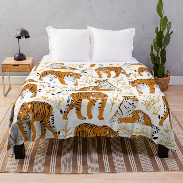 Item preview, Bengal tiger pattern with plants designed and sold by CiniArt.