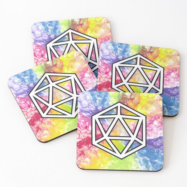 Item preview, D20 Rainbow Splash - Acrylic Pour designed and sold by HandmadeHill.