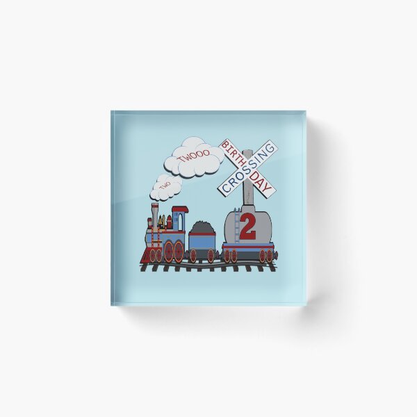 Item preview, Birthday 2 Year Old Railroad Crossing Design Train designed and sold by Cute & Sassy Custom Gifting Boutiques.