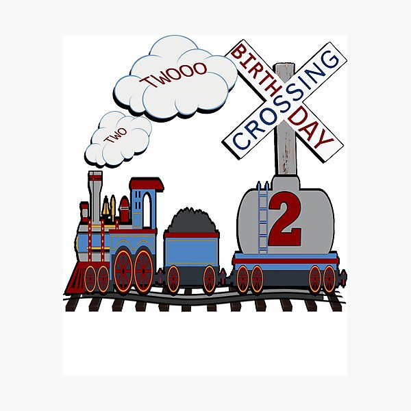 Item preview, Birthday 2 Year Old Railroad Crossing Design Train designed and sold by Cute & Sassy Custom Gifting Boutiques.