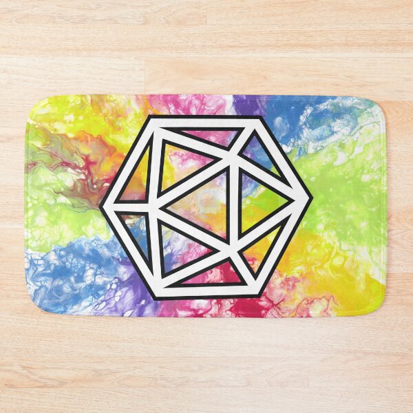 Item preview, D20 Rainbow Splash - Acrylic Pour designed and sold by HandmadeHill.