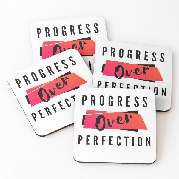 Item preview, Progress Over Perfection, Motivational Slogan designed and sold by Lekrock.