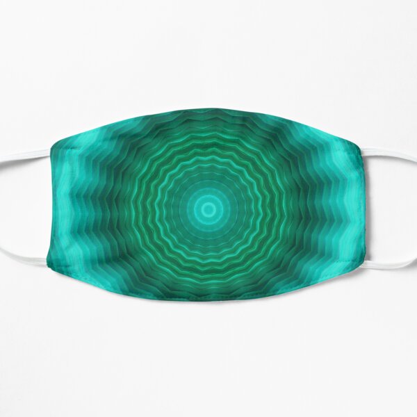 Neon circle background in green tones . Kaleidoscopic pattern. Futuristic mandala. Flat Mask