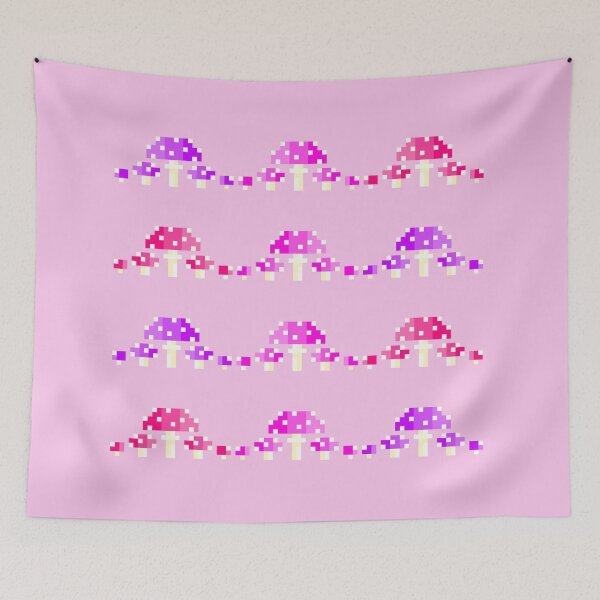 Item preview, Little Pixel Pink Mushrooms designed and sold by rin3d .