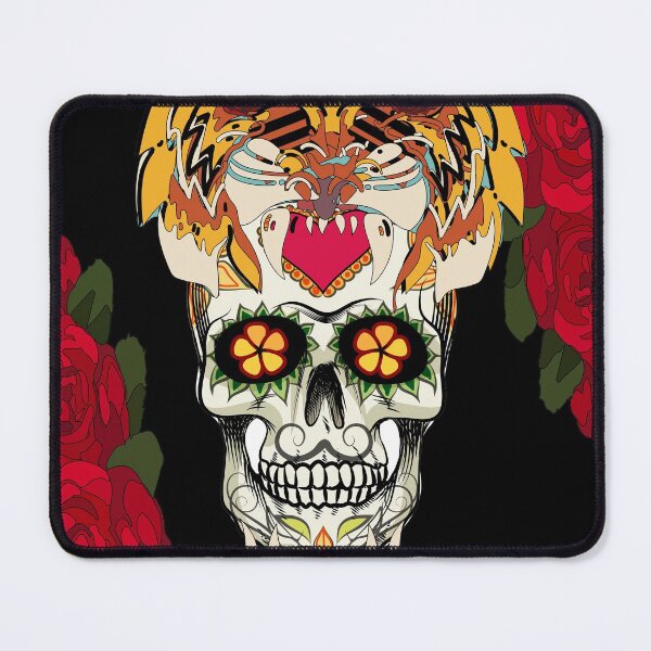 Item preview, tiger flower skull designed and sold by FastorSlow.