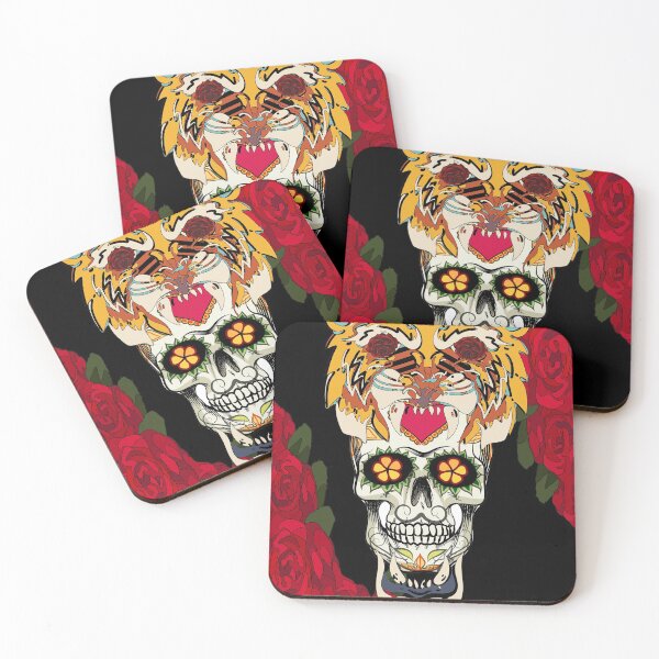 Item preview, tiger flower skull designed and sold by FastorSlow.