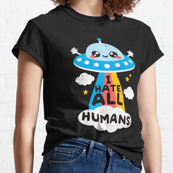 ALIEN SPACESHIP T SHIRT UFO HIPSTER HATE SWAG SPACE CARTOON FUNNY