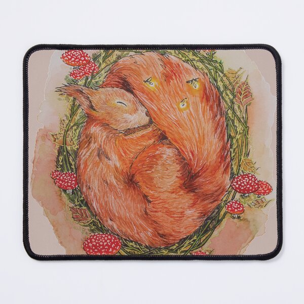 Item preview, Watercolor Autumn Cozy Squirrel in a Fairy Ring designed and sold by Jessfm.