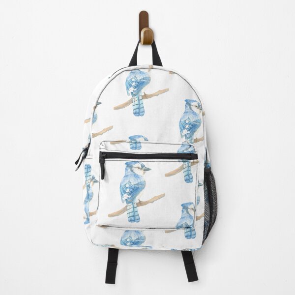 Item preview, blue jay watercolor bird portrait designed and sold by L'Atelier Oranjade.