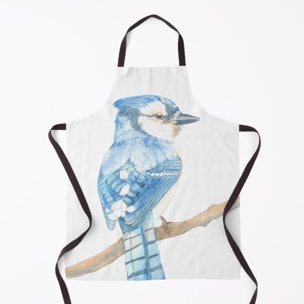 Item preview, blue jay watercolor bird portrait designed and sold by L'Atelier Oranjade.