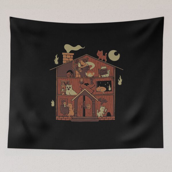 Item preview, Haunted House Cat Ghost Blackmagic by Tobe Fonseca designed and sold by Tobe Fonseca®.