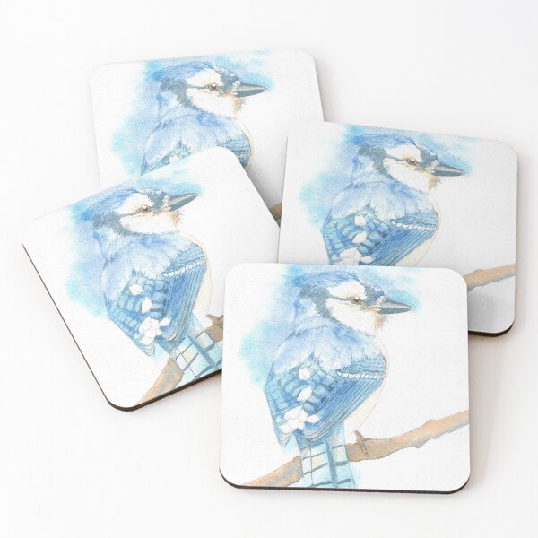 Item preview, Copy of blue jay watercolor bird portrait designed and sold by L'Atelier Oranjade.