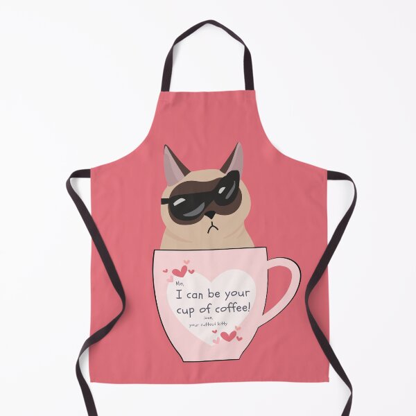 Item preview, Cute Coffee and Cat in Pink Mug designed and sold by Rainbows Rock.