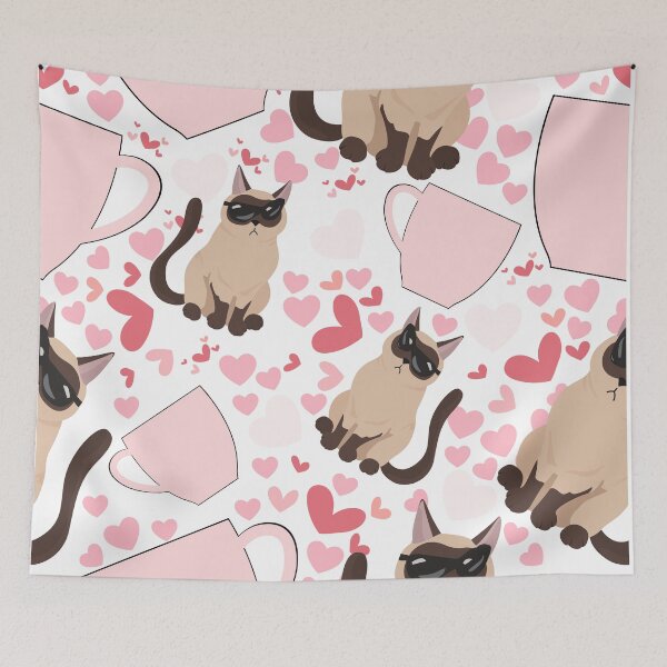 Item preview, Cute Coffee and Cat in Pink Mug designed and sold by Rainbows Rock.
