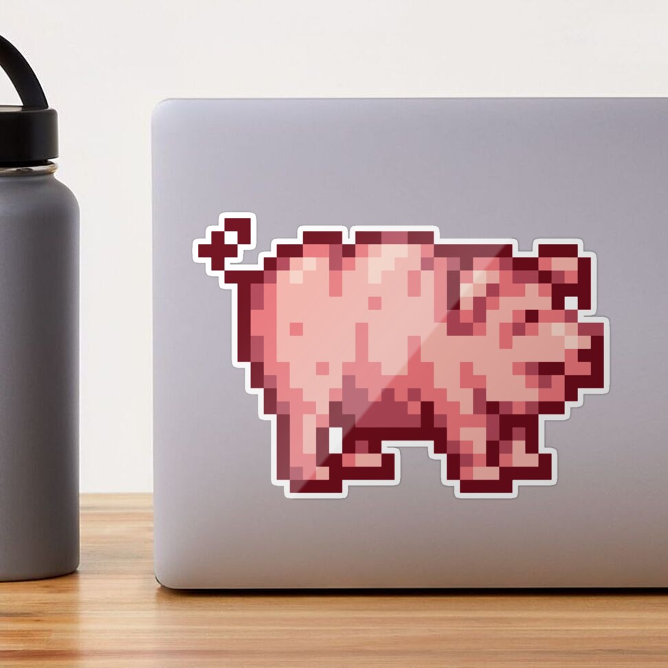 Sticker for Sale avec l'œuvre « Cochon Stardew Valley » de l'artiste  john-ki | Redbubble