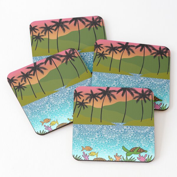 Item preview, Island Life Zentangle | beach art | ocean art | tropical art | zentangle art | palm tree art designed and sold by lucysbohodesign.