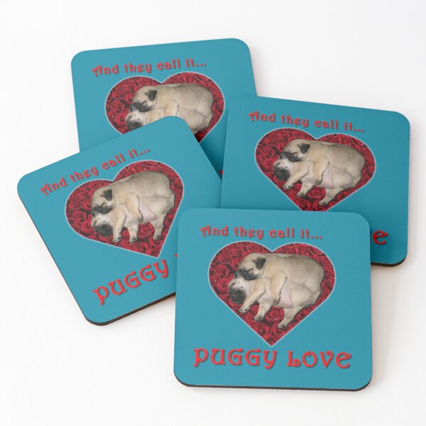 Item preview, And they call it Puggy Love, romantic pugs    designed and sold by MemoryVintage72.
