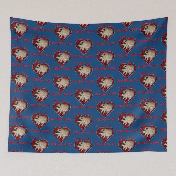 Item preview, And they call it Puggy Love, romantic pugs    designed and sold by MemoryVintage72.