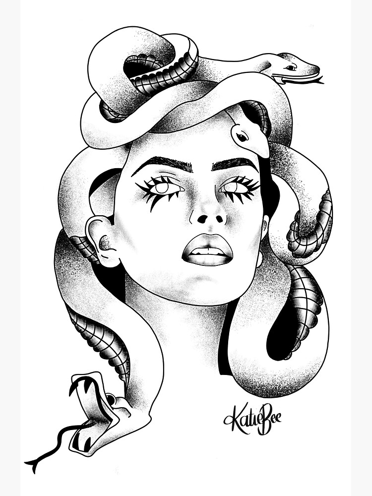 Premium Vector | Bold and psychedelic medusa tattoo design