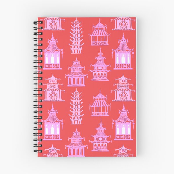 Item preview, Pink Red Pagoda Chinoiserie designed and sold by Yunihadi.