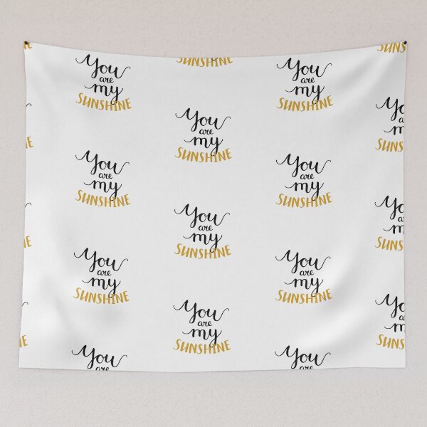 Item preview, You are my Sunshine Handwritten Lettering Black & Yellow designed and sold by WearWolfDesigns.