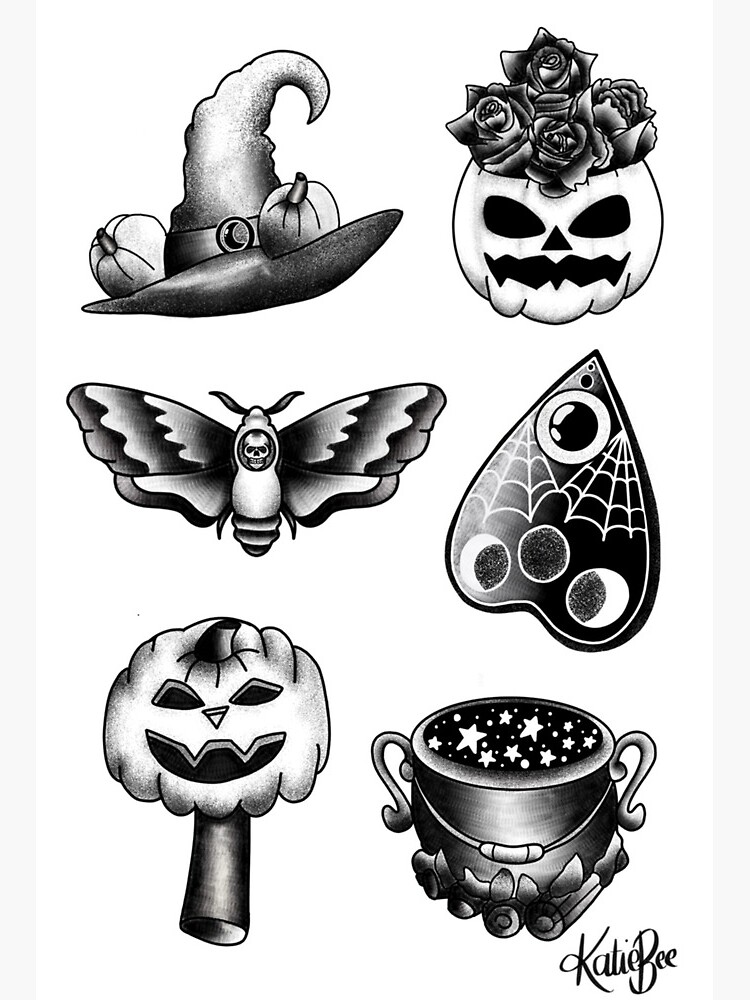 Castaway tattoo  2021 HALLOWEEN FLASH SHEET Super cute 50 Halloween  tattoos Even bring your own ideas in must be Halloween and about the  same size LETS GET SPOOKY  Facebook