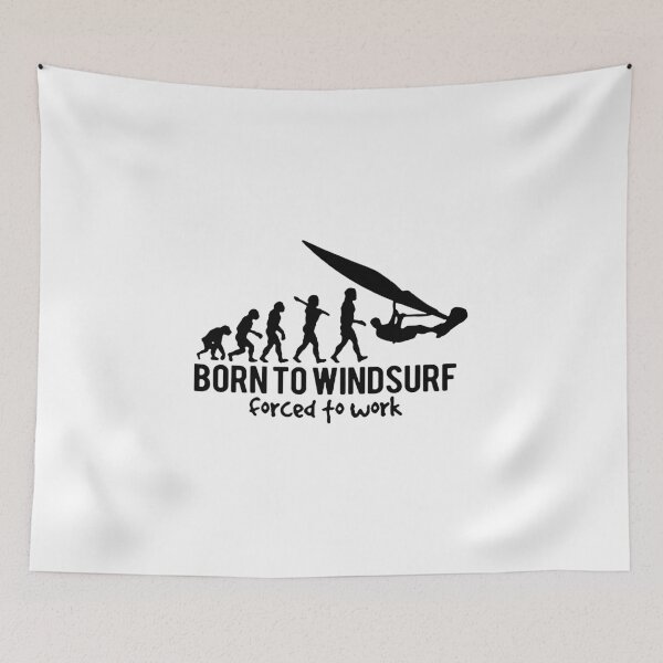 Item preview, Born to windsurf foreced to work Born to Surf Evolution of Windsurfing Gift Premium Apparel Funny Holiday Xmas designed and sold by DesignByHeartUK.