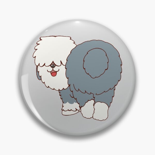 Artikelvorschau, Netter Hund Old English Sheepdog Welpe lächelnd mit Schwanzwedeln entworfen und verkauft von thecooltable.