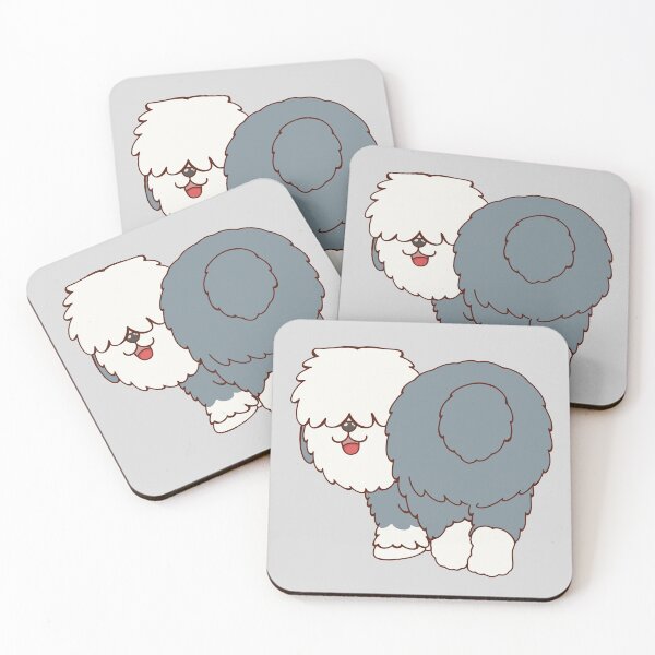 Item preview, Cute Dog Old English Sheepdog Puppy Smiling Wagging Tail designed and sold by thecooltable.