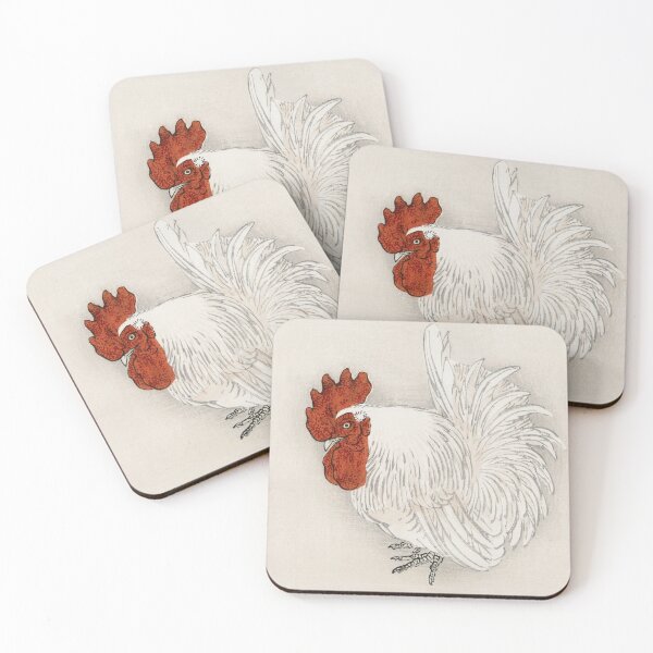 Item preview, Japanese Bantam Rooster Kono Bairei Watercolor Vintage Painting designed and sold by VintageArchive.
