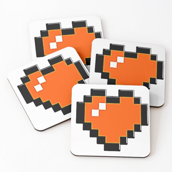 Artikelvorschau, 8 BIT ORANGE HERZ entworfen und verkauft von xBLACKSTAR.
