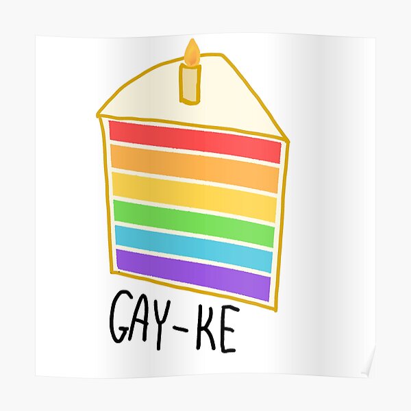 rainbow cake sticker  Poster