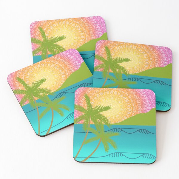 Item preview, Only In The Tropics | beach art | ocean art | tropical art | zentangle art || mandala art | palm trees  designed and sold by lucysbohodesign.