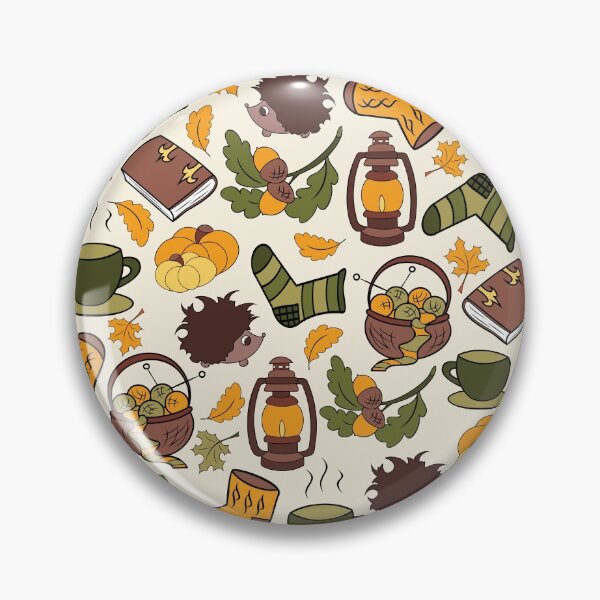 Item preview, Autumn charm leaves and hedgehogs seamless pattern designed and sold by SlothMagic.