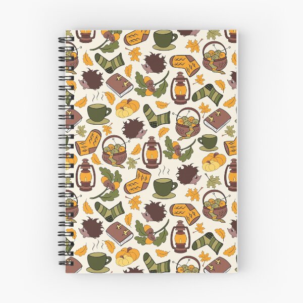 Item preview, Autumn charm leaves and hedgehogs seamless pattern designed and sold by SlothMagic.