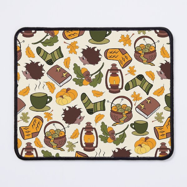 Item preview, Autumn charm leaves and hedgehogs seamless pattern designed and sold by SlothMagic.