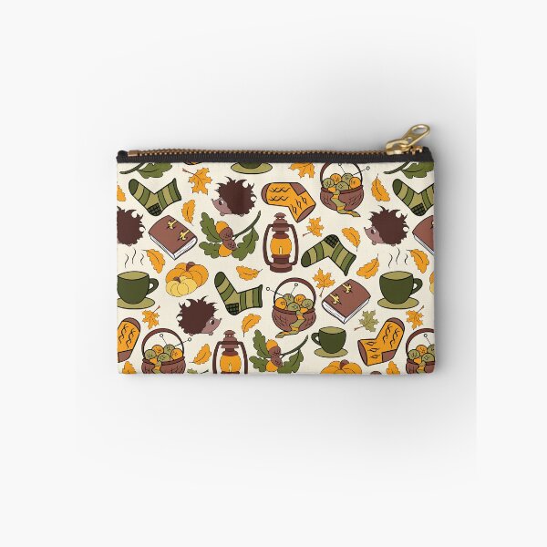 Item preview, Autumn charm leaves and hedgehogs seamless pattern designed and sold by SlothMagic.