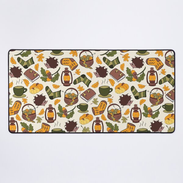 Item preview, Autumn charm leaves and hedgehogs seamless pattern designed and sold by SlothMagic.