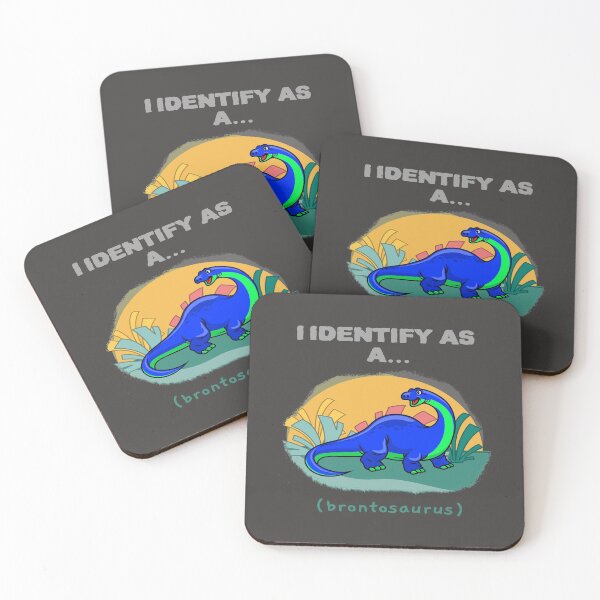 Item preview, I Identify As a Brontosaurus Funny Dinosaur T-shirts Dinosaur Stickers designed and sold by LMcDs.