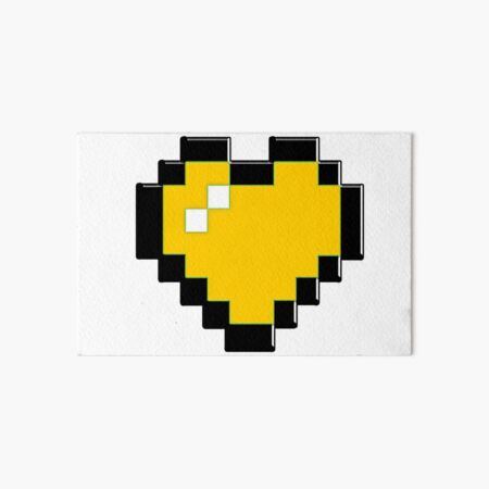 8 BIT YELLOW HEART Art Board Print