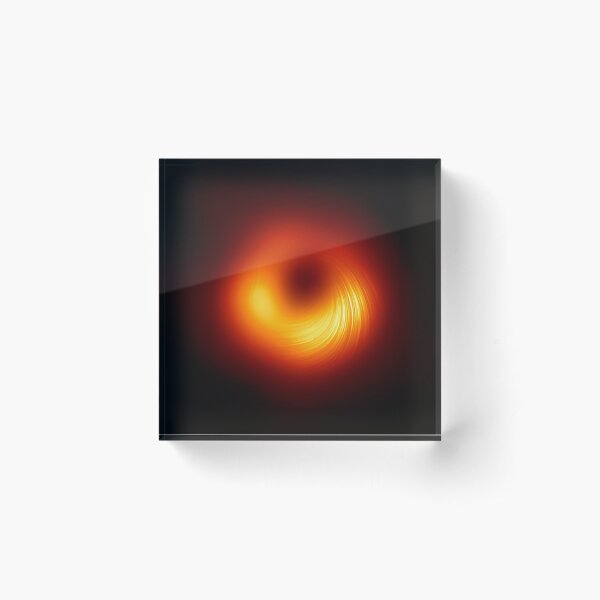 Erstes Bild eines Schwarzen Lochs in polarisiertem Licht (8K-Auflösung) Acrylblock