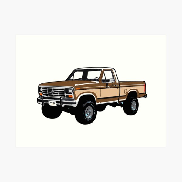 Brown &amp; Beige 80s 4x4 F Truck Art Print