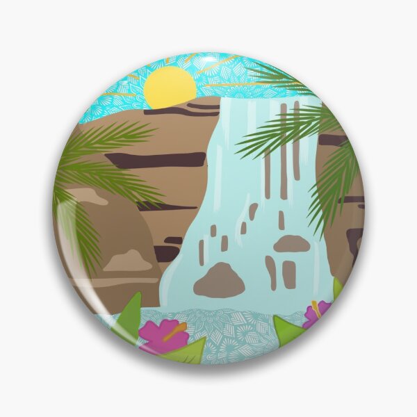 Item preview, Waterfall Landscape | tropical art | waterfall art | zentangle art  designed and sold by lucysbohodesign.