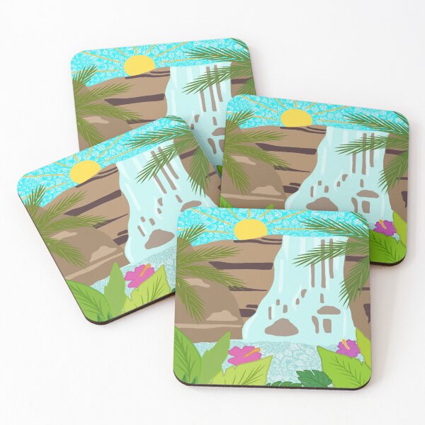 Item preview, Waterfall Landscape | tropical art | waterfall art | zentangle art  designed and sold by lucysbohodesign.