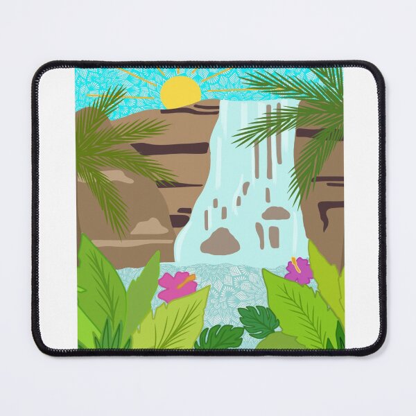 Item preview, Waterfall Landscape | tropical art | waterfall art | zentangle art designed and sold by lucysbohodesign.